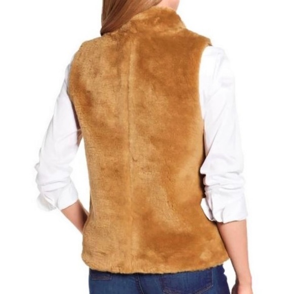 J Crew Vest Thick Plush Fleece Excursion Full Zipper Golden Hickory M 8 10 - Picture 2 of 8